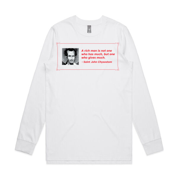 A rich man is not one who has much, but one who gives much  St John Chrysostom Thumbnail