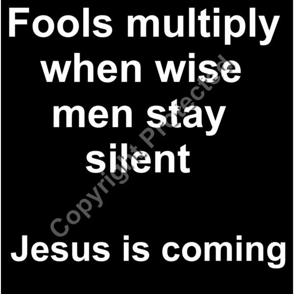 Fools multiply when wise ment stay silent Jesus is coming Thumbnail